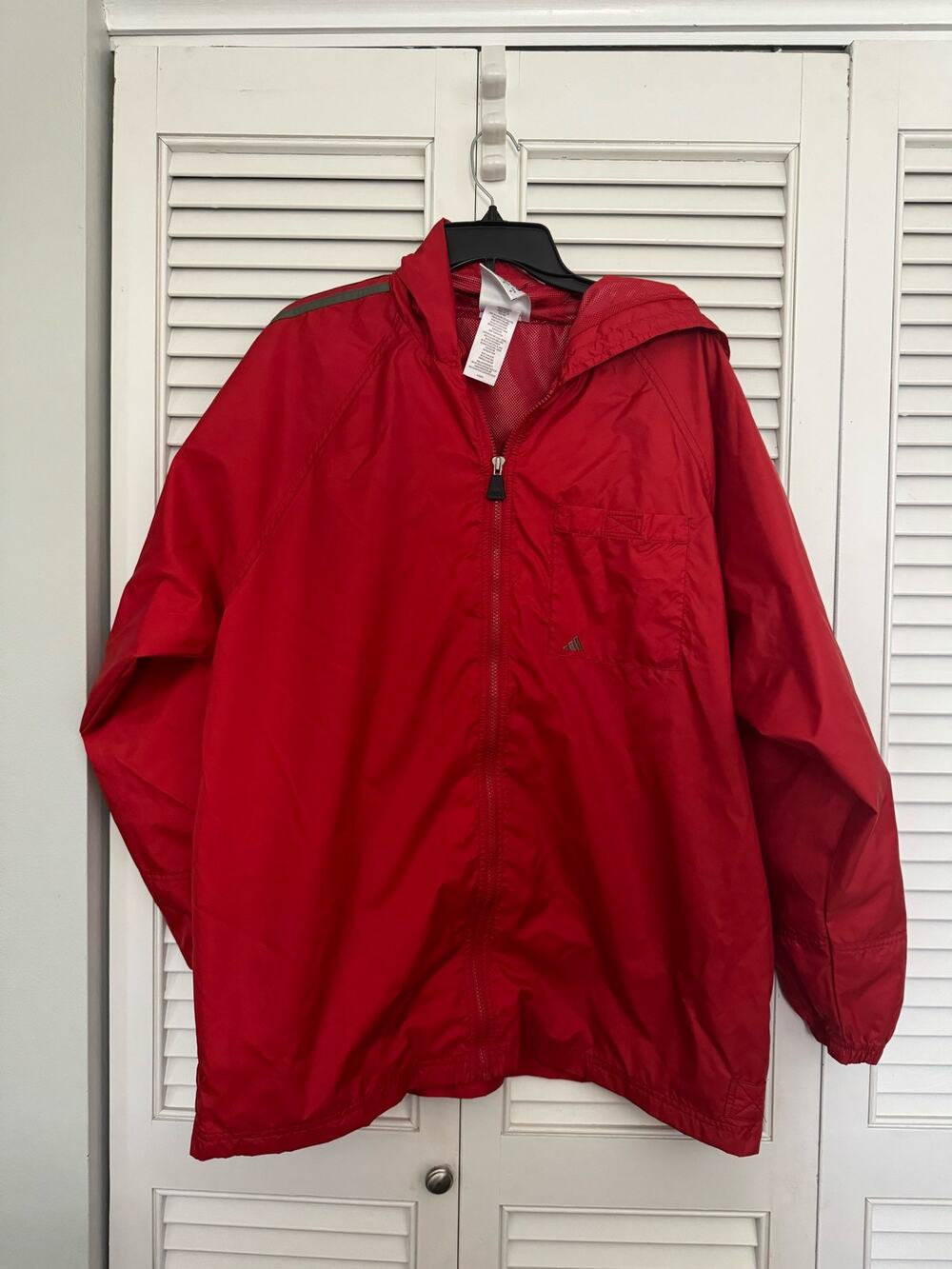 ADIDAS Vintage 80s/90s Windbreaker Red Spellout Sz: large